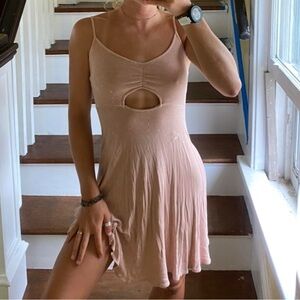 American Eagle Outfitters Blush Ribbed Dress